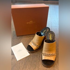 Coach Kylie Mule Heeled Sandals With Box & Authenticity Card, Size 6.5, like new